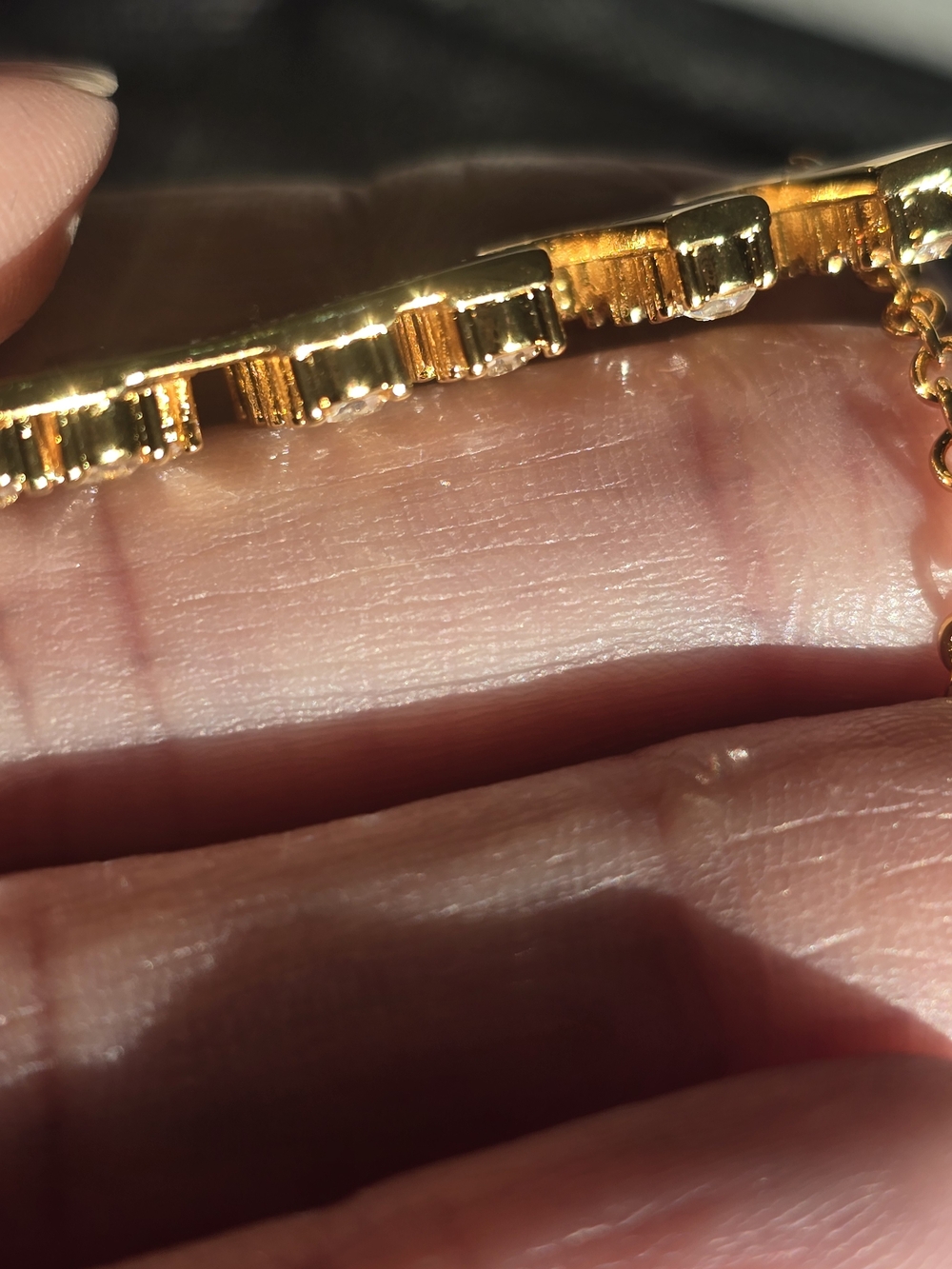MiuMiu Gold-tone Crystal Lettering Necklace - Picture 6 of 7
